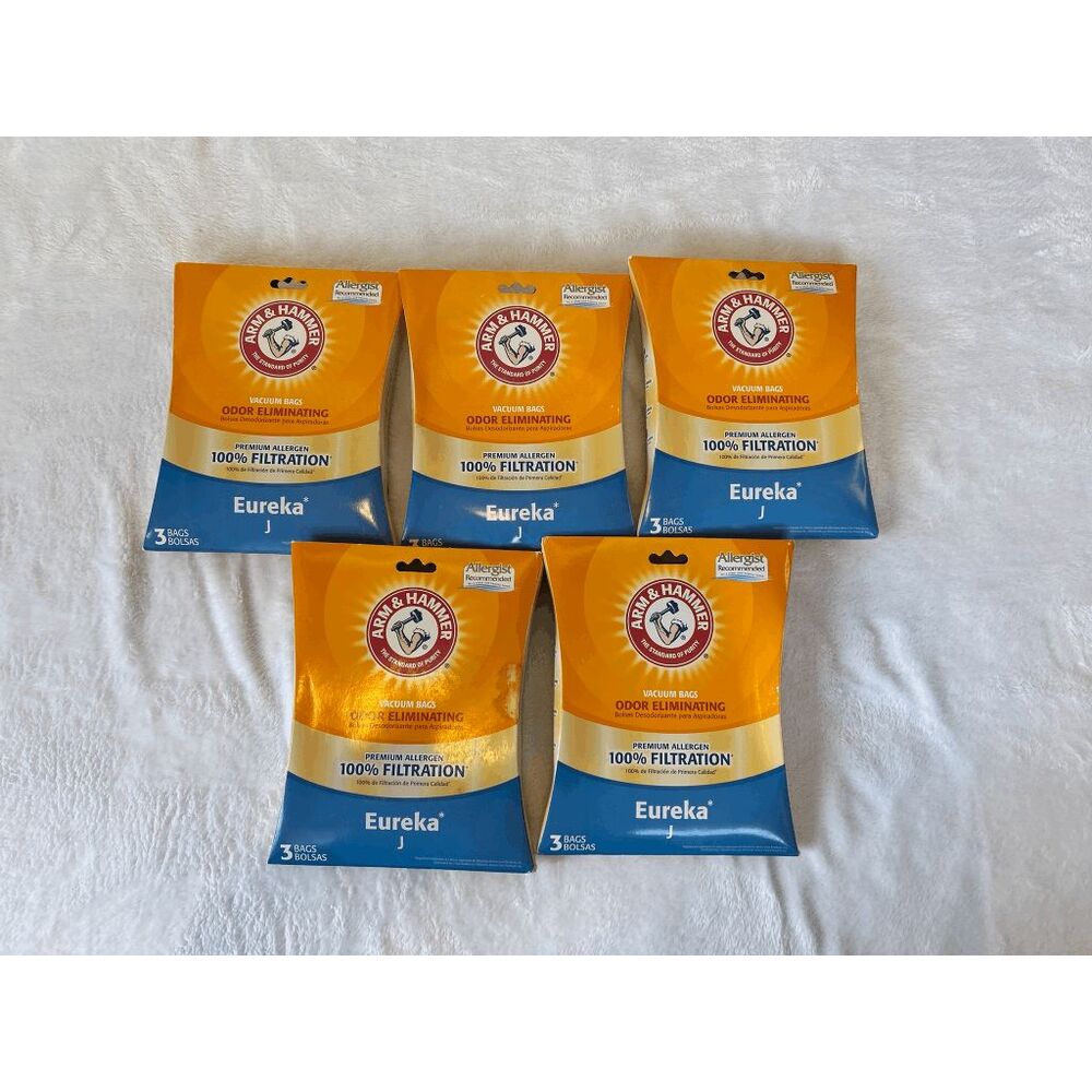 Arm & Hammer Eureka J Vacuum Bags, 5 Packages, 14 Bags, Odor Eliminating
